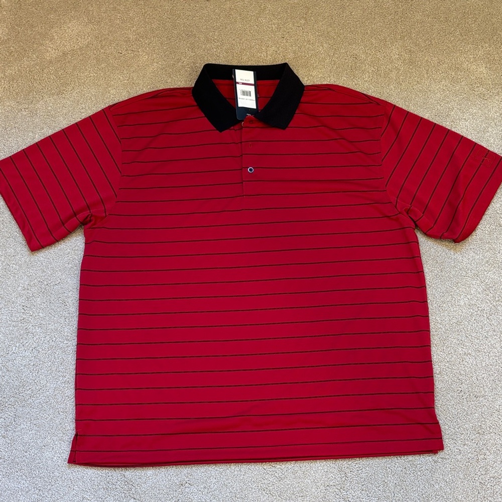 PGA Tour Red Polo with Black Accents
